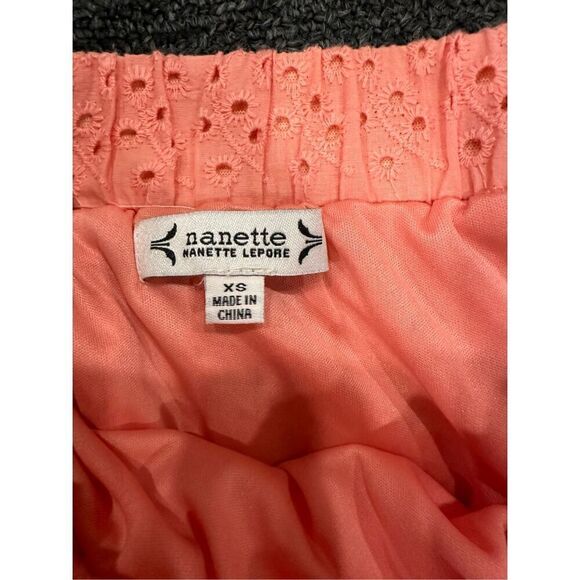 Nanette Lepore Pink Islet Ruffle Cha Cha Slide Pull On Skirt Size XS - Picture 3 of 4